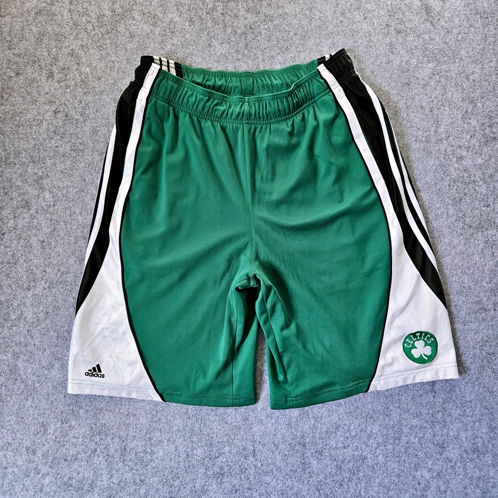 Adidas Boston Celtics 2011 NBA Basketball Shorts Green White Black Mens XL 9775A